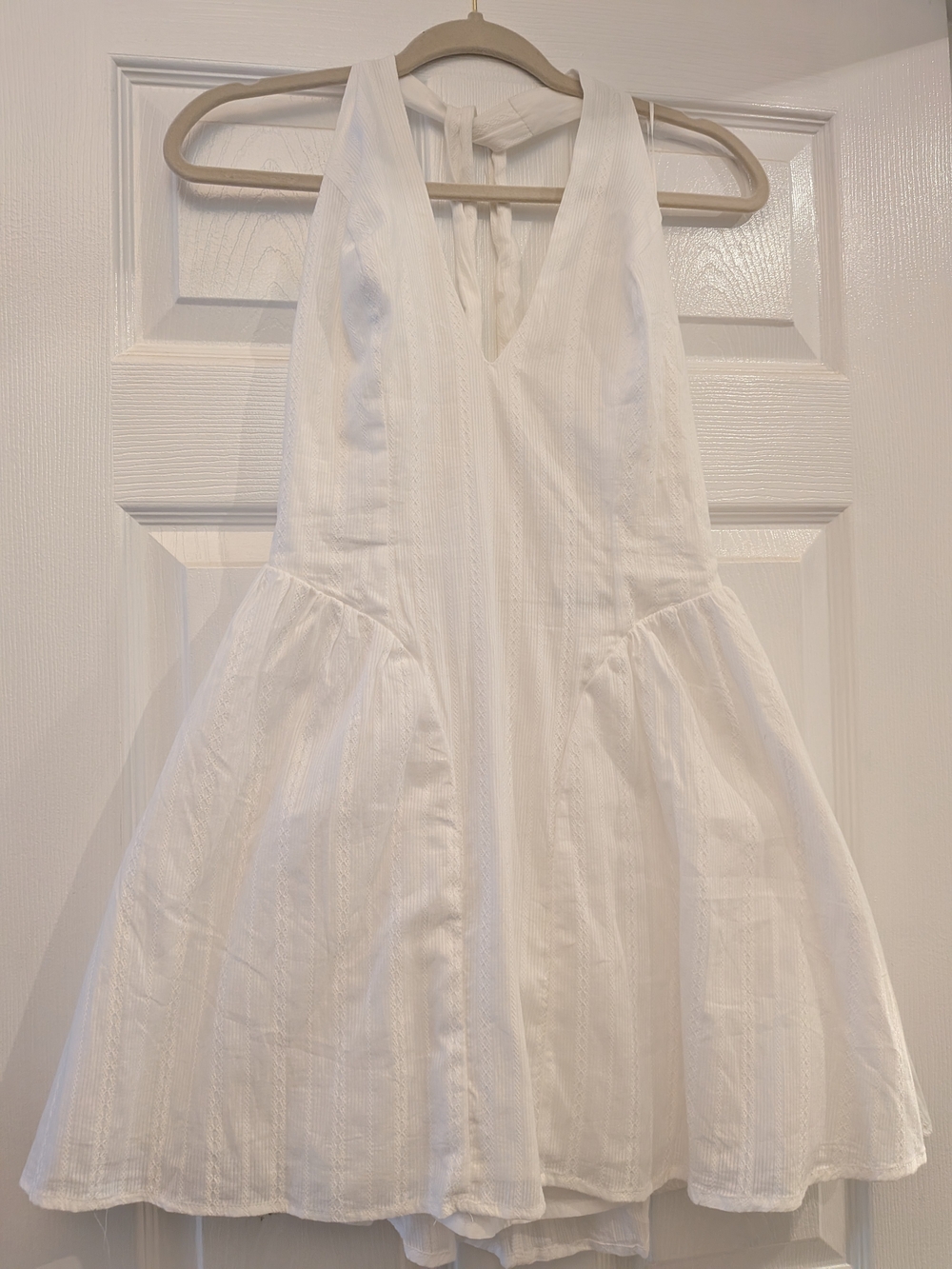 NWT Altar'd State White Women's Halter Tibbie Mini Dress